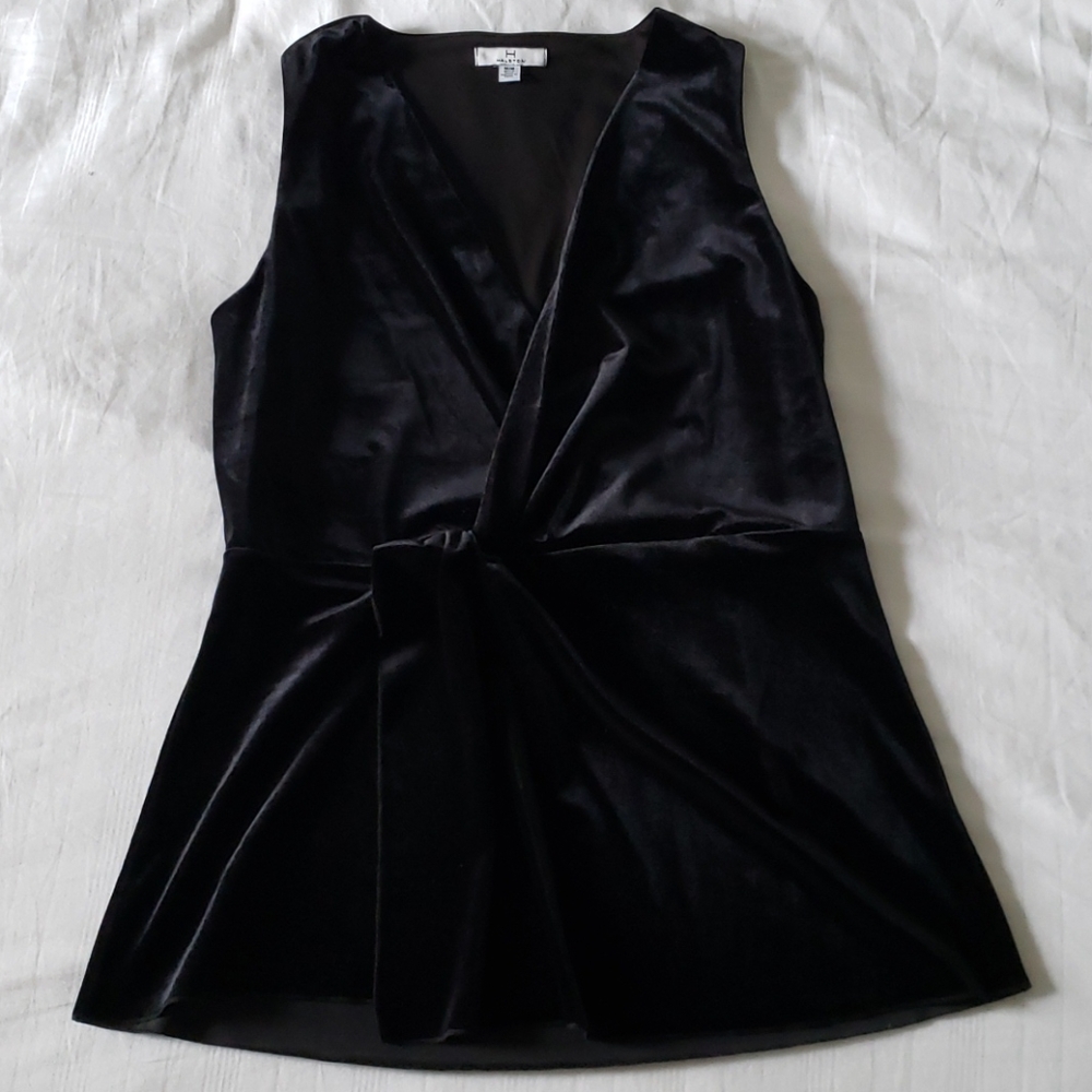 Halston Velvet Knotted Blouse